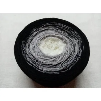 Příze Černá perla merino 3-nitka 1200m (Duhové klubko Černá perla merino)