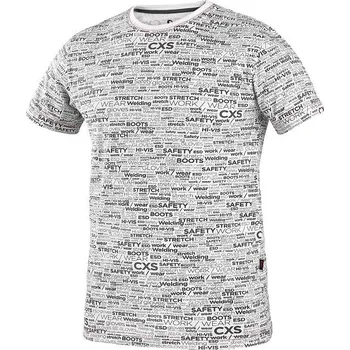 Oblečení a móda CXS DARREN / Pánské tričko, krátký rukáv, potisk CXS logo - bílá XS