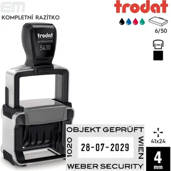 Razítko Razítko Trodat 5430 [41x24mm] s datem - kompletní razítko