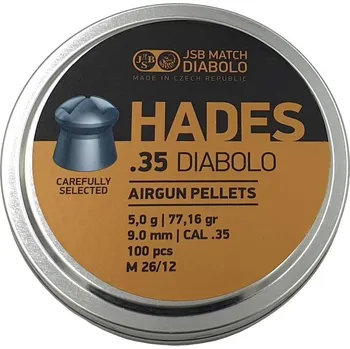 Diabolka JSB | HADES .35 - Hmotnost 5,000 g, Průměr 9,000 mm, Balení obsahuje 100 kusů diabolek
