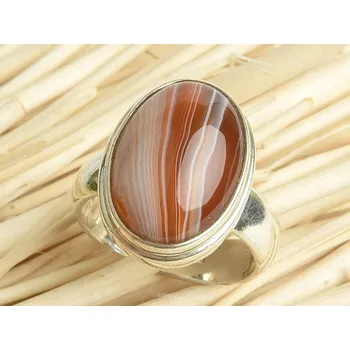 Prsten Achát prsten ovál vel.58 Ag 925/1000 10,1g