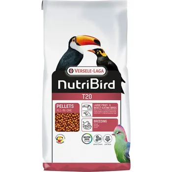 Pro ptáka VERSELE-LAGA NutriBird T20 - extrudované pelety, chovatelské krmivo pro ovocomilné a hmyzožravé druhy velkých papoušků 10kg