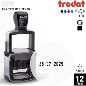 Razítko Razítko Trodat 54045 [45x45mm] s datem - razítko s polštářkem