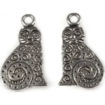 Přívěsek Přívěsek kovový - KOČKA 12x18mm