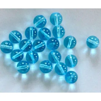 Korálek Korálky skleněné kulaté (20 g) - modrá tyrkysová AB lesk > Ø6mm