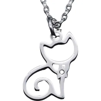 Náhrdelník Přívěsek sedící kočka - chirurgická ocel