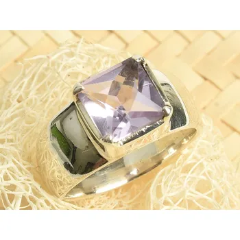 Prsten Prsten ametyst brus čtverec vel.55 Ag 925/1000 7,3g