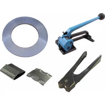 Obalový materiál Sada ocelové vázací pásky, kovových spon, napínače a páskovacích kleští šíře 16 mm