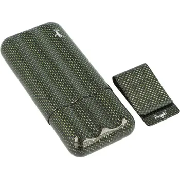 Humidor Pouzdro na 3 doutníky Angelo Carbon zelené 16cm