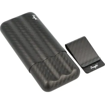 Humidor Pouzdro na 3 doutníky Angelo Carbon černé 16cm