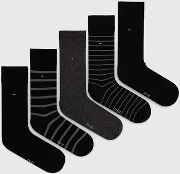 Pánské ponožky Tommy Hilfiger 701220145-002 5-pack černé 43-46