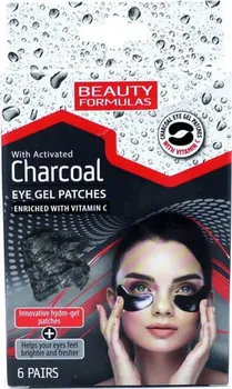 Péče o oční okolí Beauty Formulas Charcoal Eye Gel Patches polštářky pod oči s aktivním uhlím 12 ks