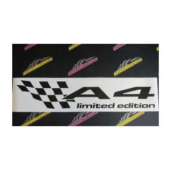 Polep vozidla SAMOLEPKA A4 limited edition levá (10 - červená) NA AUTO, NÁLEPKA, FÓLIE, POLEP, TUNING, VLASTNÍ TEXT, TISK, AUTOSAMOLEPKY.cz, POLEPY, OBRÁZEK, LOGO, SAMOLEPKY