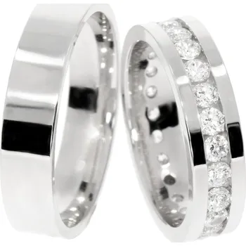 Prsten Zlaté snubní prsteny ST-84 Kameny: Se Zirkony