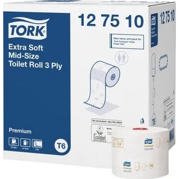 Toaletní papíry toaletní papír extra jemný 3-vrstvý Tork Mid-size 127510/T6/27 rolí