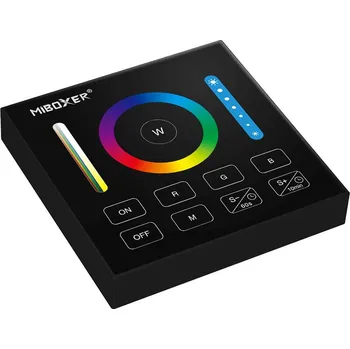 Žárovka LED21 Nástěnný RF ovladač Mi-Light MIBOXER B0-B pro RGB+CCT LED pásky 4 okruhy, přisazený, černý