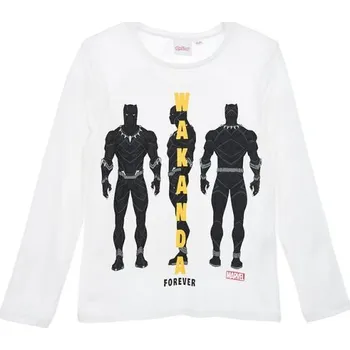 Chlapecké tričko Bílé dlouhé chlapecké třičko Black Panther Velikost: 128