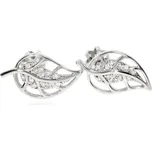 Zlatnictví Helios Náušnice lístky s diamanty B50271