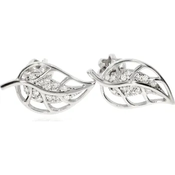Náušnice Zlatnictví Helios Náušnice lístky s diamanty B50271