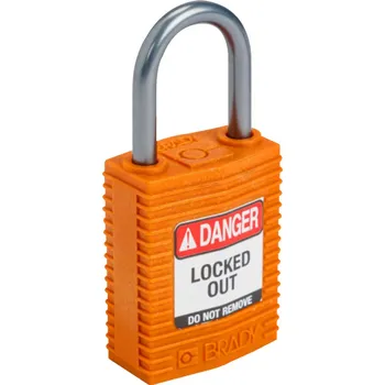 Visací zámek Nylonový zámek s hliníkovým okem SafeKey kompakt,oranžová,1 ks