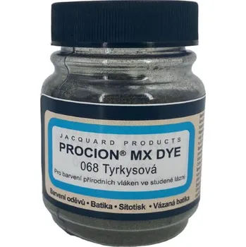 Speciální výtvarná barva Jacquard Reaktivní barvy na batikování Procion MX 19g tyrkysová 068