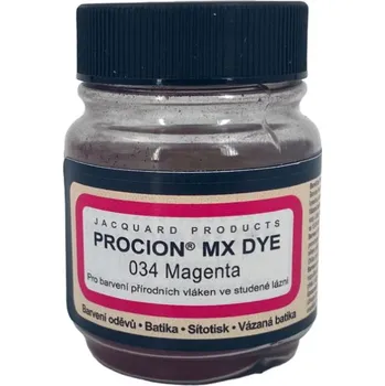 Speciální výtvarná barva Jacquard Reaktivní barvy na batikování Procion MX 19g magenta 034