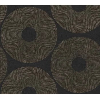 Tapeta A.S. Création | Vliesová tapeta na zeď Desert Lodge 38524-2 | 0,53 x 10,05 m | černá, metalická, hnědá + Černá, metalická, hnědá vliesová tapeta na stěnu 385242 v rozměru 0,53 x 10,05 m