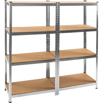 regál tectake 402171 policové kovové regály do dílny 2 ks 4 police hnědé