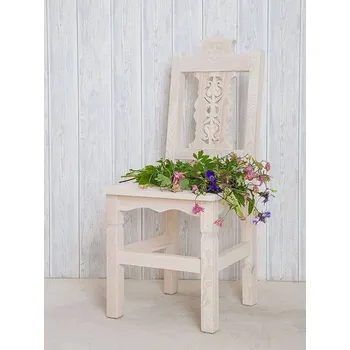 Jídelní stůl Rustikální židle WHITE HOME SIL24 zdobená Barevné provedení: Bílý vosk K17 - tmavý vosk K02