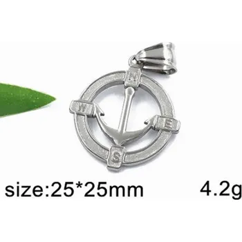 Přívěsek Kotva s kompasem - ocelový přívěsek