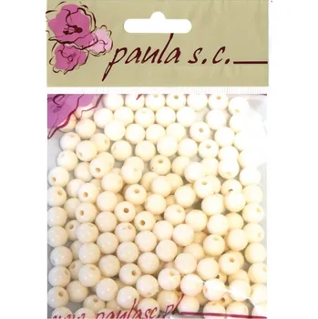 Dětské navlékací korálky Korálky plast., barva SLONOVÁ KOST, 8mm, 166ks/bal.