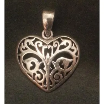 Přívěsek Srdce zdobené ornamenty - přívěsek ze stříbra