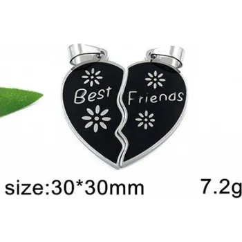 Přívěsek Best Freinds - rozdělitelné srdce na dva kusy - ocelový přívěsek