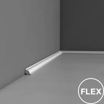 Podlahová lišta Stropní a podlahová lišta 200 x 2 x 2 cm FLEX CX132F, Duropolymer, Orac Decor