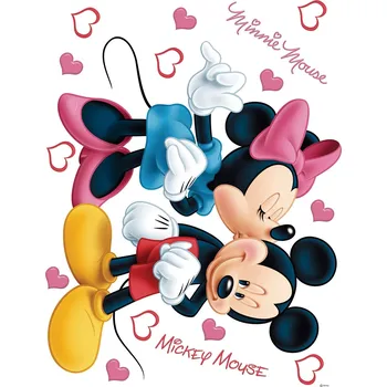 Dětská samolepka na zeď DK 1753, Disney, Minnie a Mickey, Pusy, AG Design