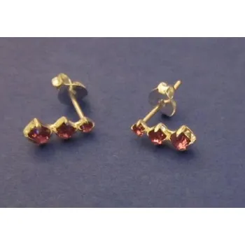 Náušnice Růžová trojka - náušnice stříbrné