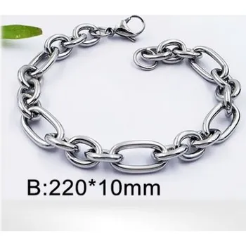 Řetízek Ocelový náramek - 22cm dlouhý, 10mm šířka