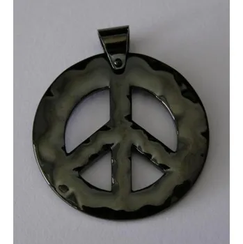 Přívěsek Peace - černý - ocelový přívěsek