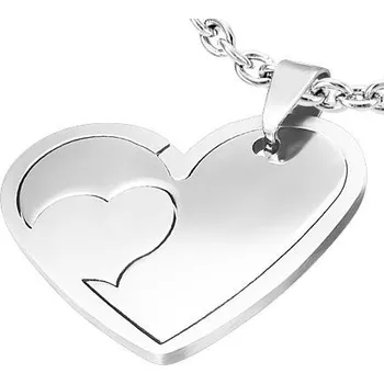 Přívěsek Srdce zasazené v srdci - ocelový přívěsek