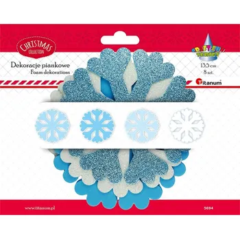 Vánoce Pěno. dekorace-sněh. vločky, 135mm, 8ks/bal.