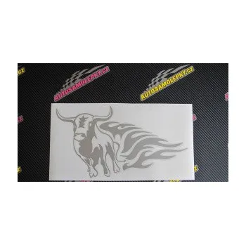 Samolepicí dekorace na vozidlo Animal flames 057 levá býk (17 - šedá) SAMOLEPKA NA AUTO, NÁLEPKA, FÓLIE, POLEP, TUNING, VLASTNÍ TEXT, TISK, AUTOSAMOLEPKY.cz, POLEPY, OBRÁZEK, LOGO, 3D STICKERS