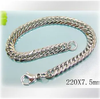 Řetízek Ocelový náramek - délka 220mm a šířka 7,5mm