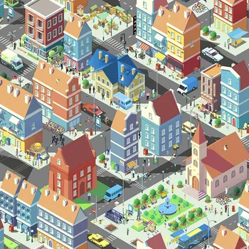 Tapeta Pestrá dětská vliesová tapeta na zeď - Město - 577601, L97601, My Kingdom, Ugépa