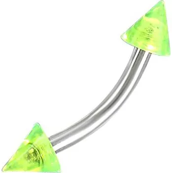 Piercing Obočovka - zelené hroty - piercing do obočí