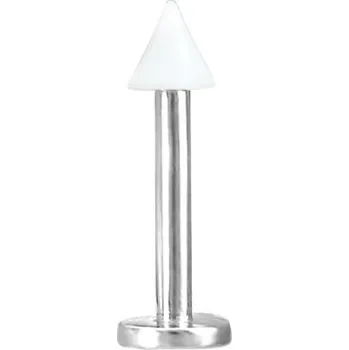 Piercing Labretka s bílým hrotem