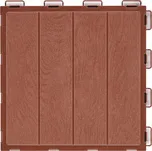 Hnědá plastová terasová dlažba FatraStep Lineris - délka 30 cm, šířka 30 cm, výška 1,4 cm - 9 ks - 80078308