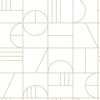 Tapeta Bílo-zlatá geometrická vliesová tapeta 139141, Art Deco, Esta