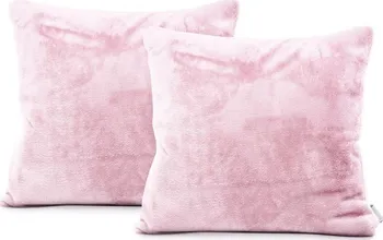 Povlak na dekorativní polštářek DecoKing Mic povlak na polštářek 2x 45 x 45 cm pudrově růžový