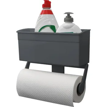 Úložný box Police s držákem role tmavě šedá