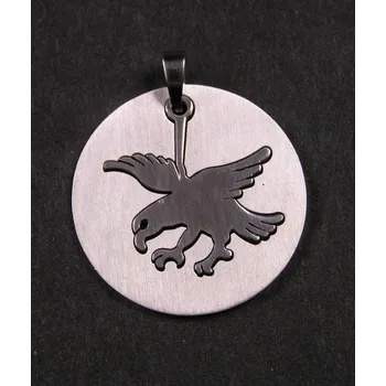 Přívěsek Orel v kruhu - ocelový přívěsek / přívěsek z oceli (Orel v kruhu - ocelový přívěsek na krk)